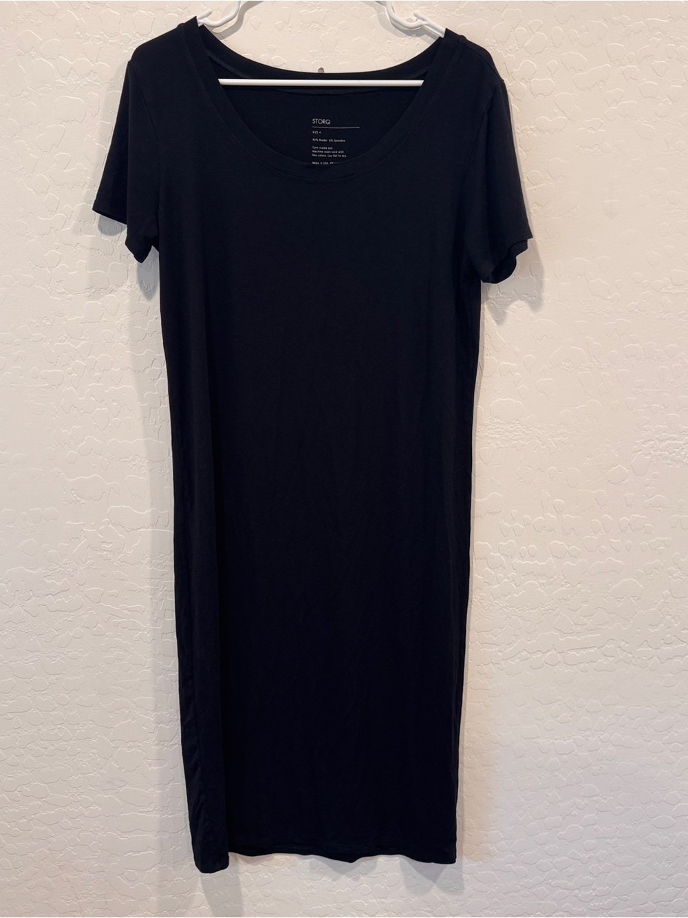 Storq Black Scoop-Neck Midi Dress Size 4 Large Everyday Capsule Minimalist